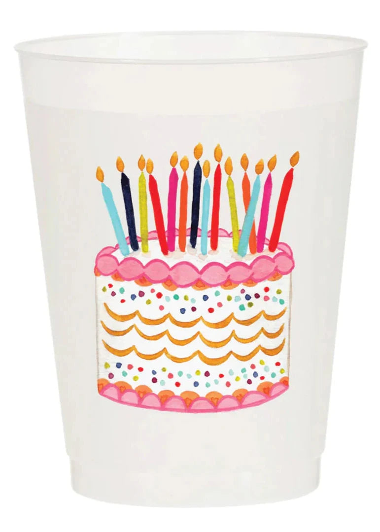 Birthday Cake Watercolor Frosted Cup