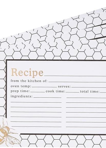 Honeycomb Hive Tin Recipe Box & Cards