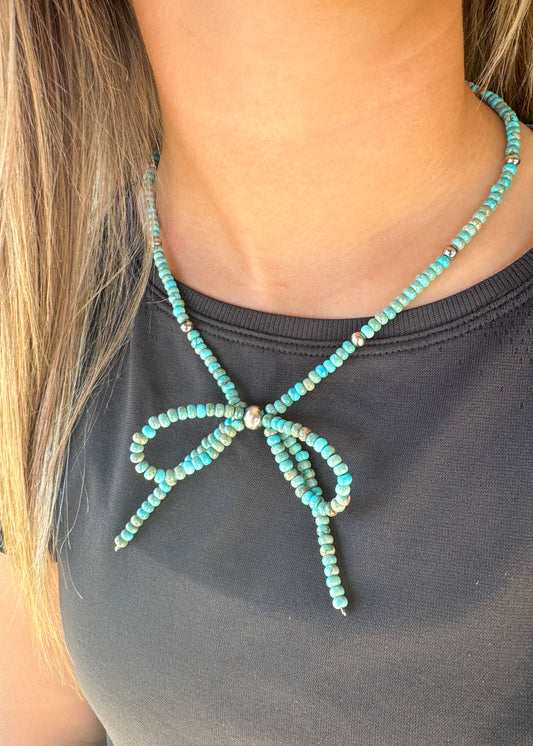 Turquoise Bow Necklace