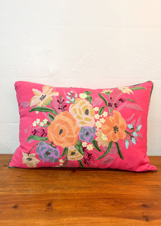 Pink Floral Pillow