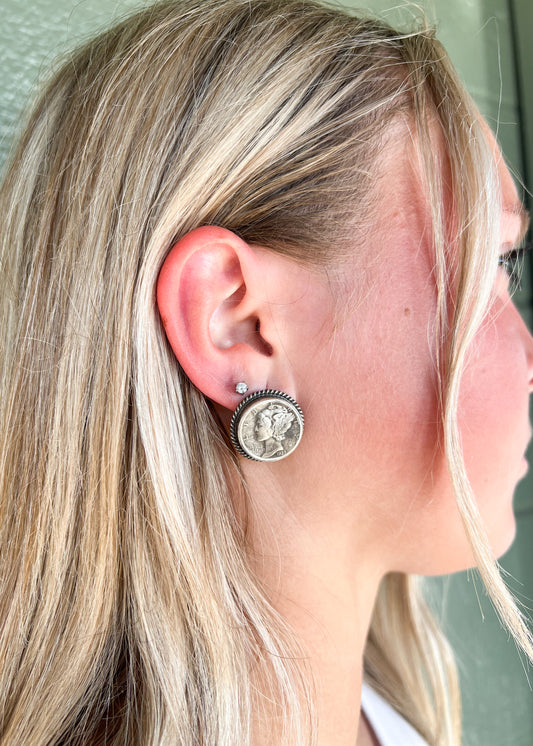 Sterling Silver Coin Earrings