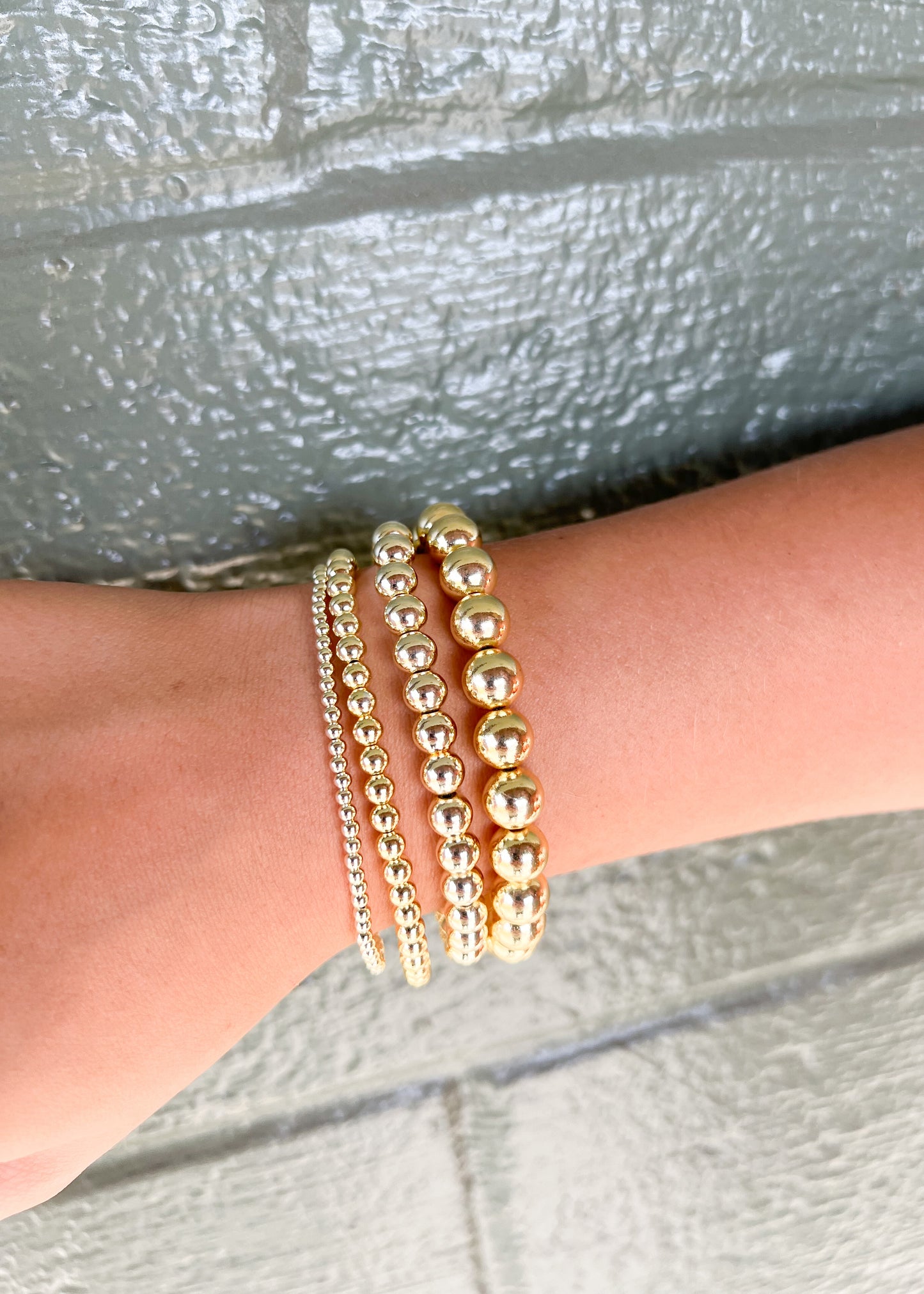 Large Gold Beaded Bracelet