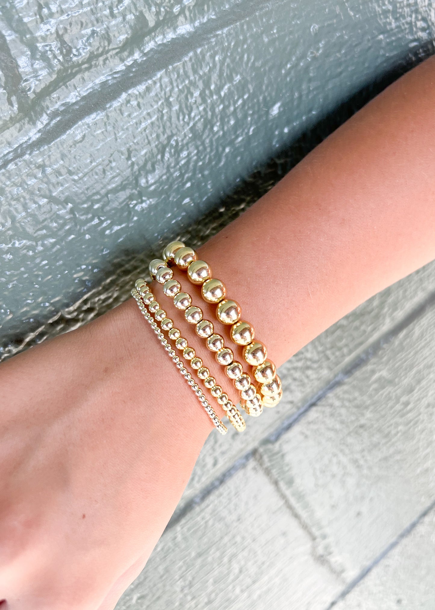 Large Gold Beaded Bracelet