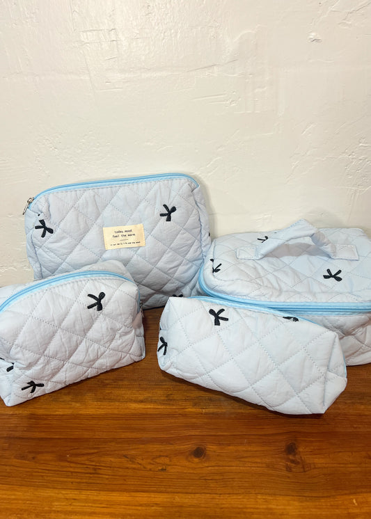 Blue Bow Cosmetic Bags