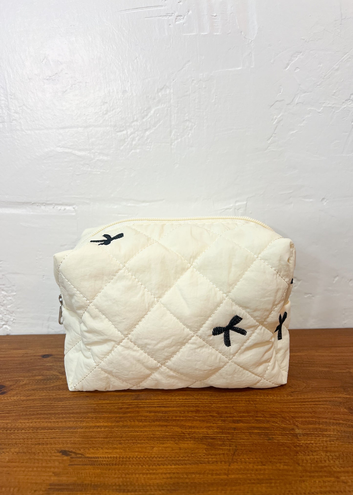 Ivory Bow Cosmetic Bags