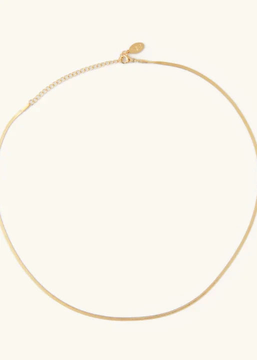 Gold Micro Herringbone Necklace