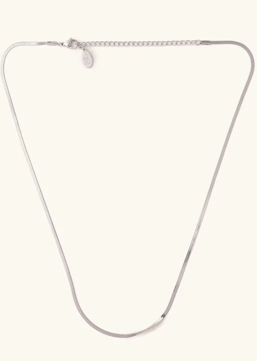 Silver Micro Herringbone Necklace