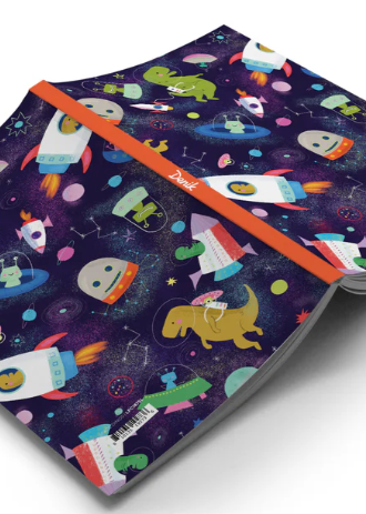 Space Dinos Denik Classic Layflat Lined Notebook