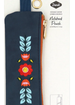 Evelynn Blue Embroidered Notebook Pouch