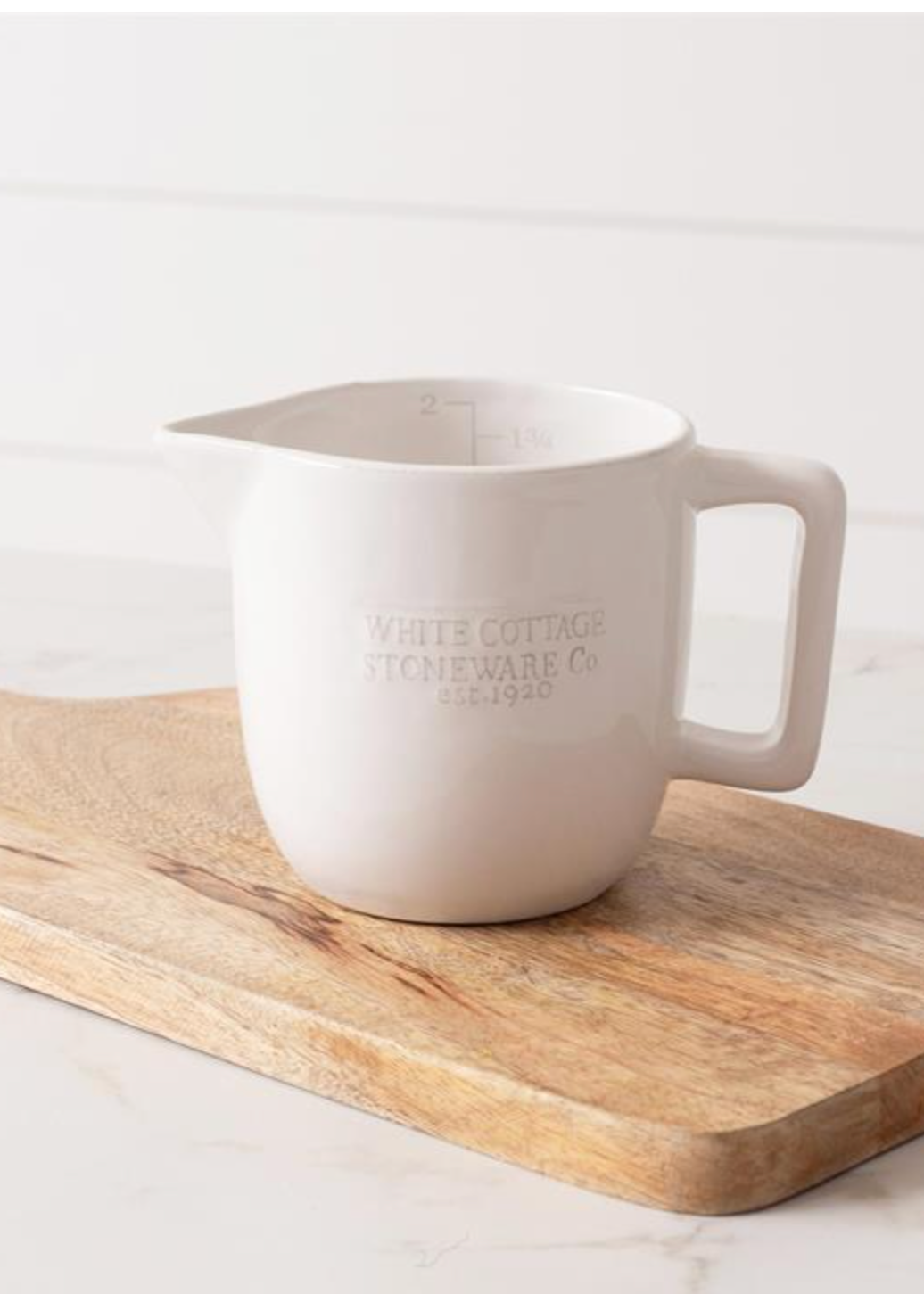 White Cottage Ceramic Measuring Cup