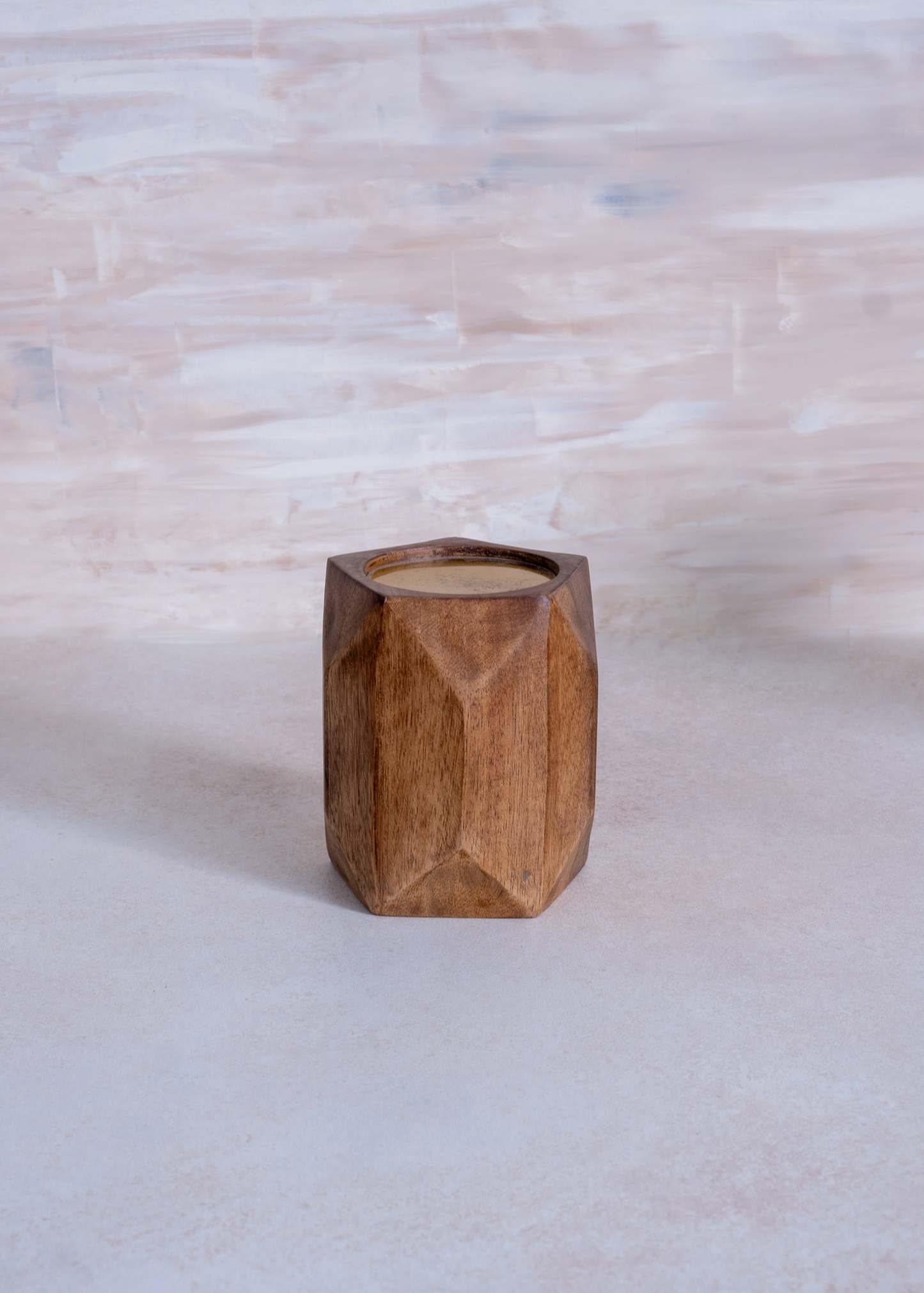 Wooden Pillar Candle Holder