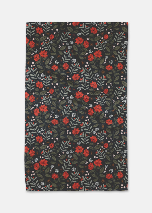 Holiday Floral Tea Towel