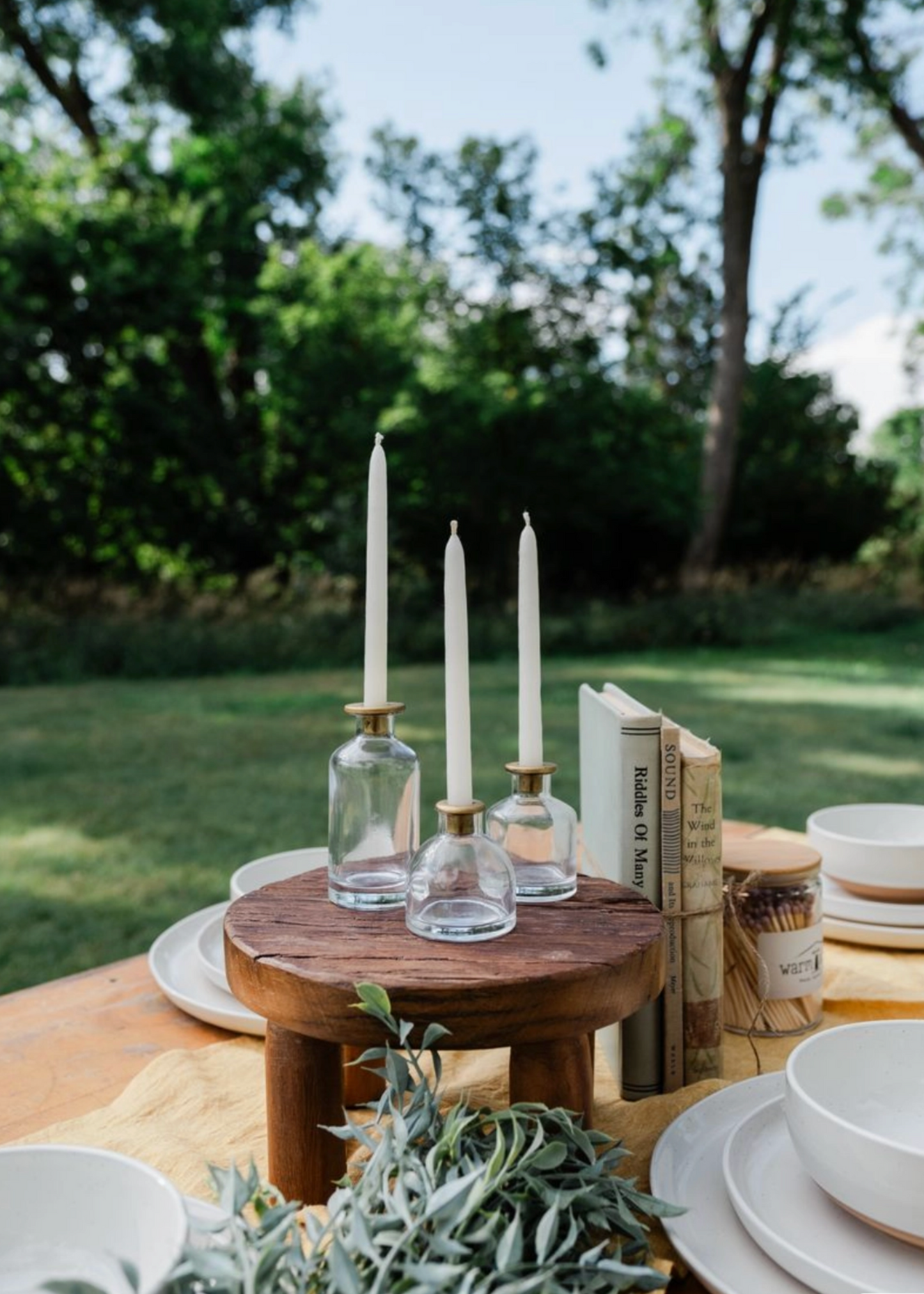 Skinny Taper Glass Candle Holders