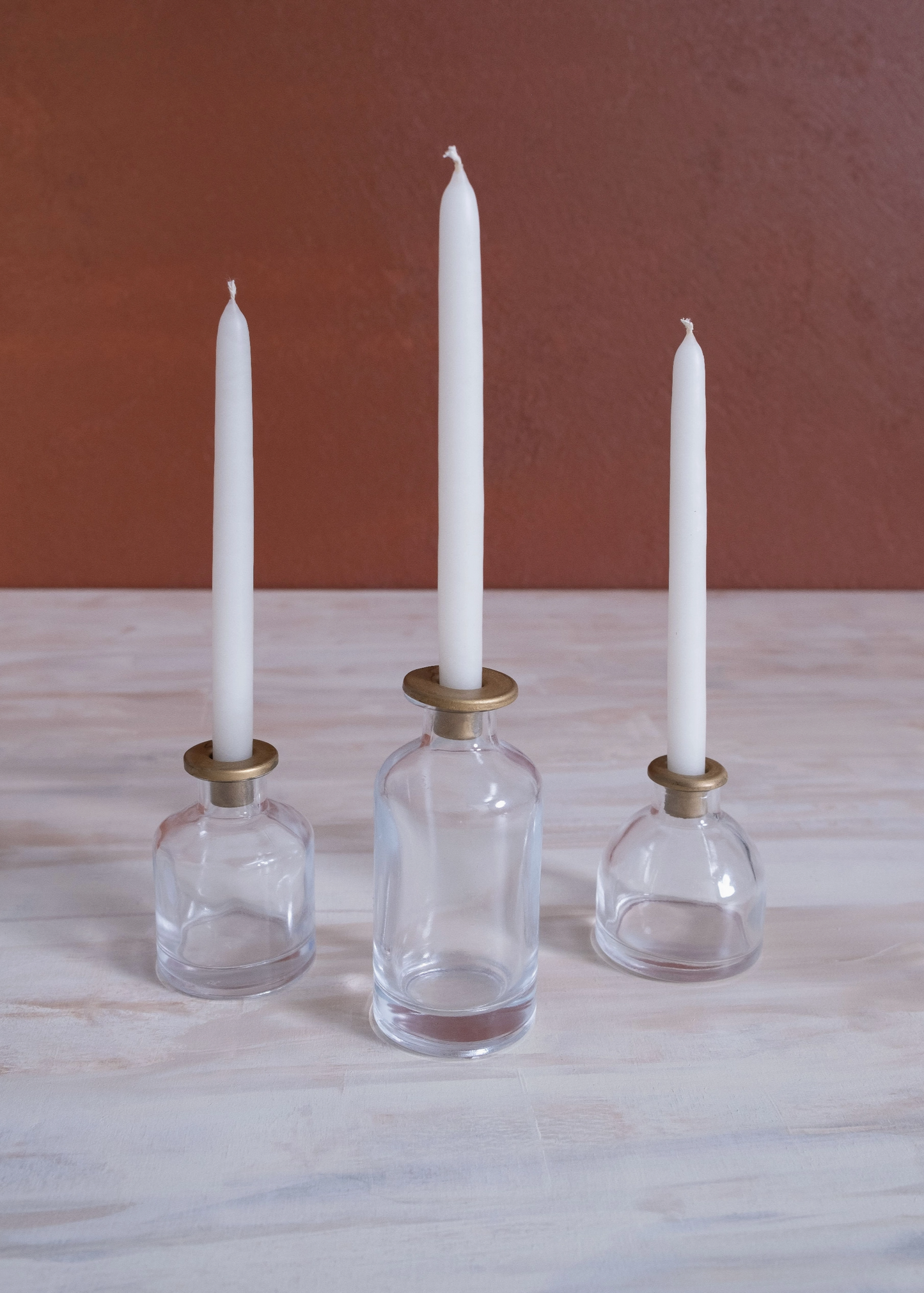 Skinny Taper Glass Candle Holders