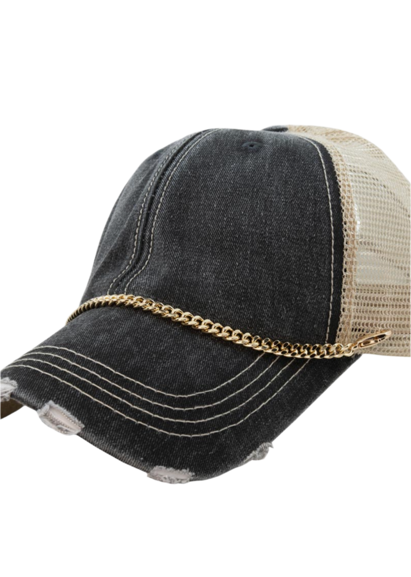 Gold Curb Hat Chain