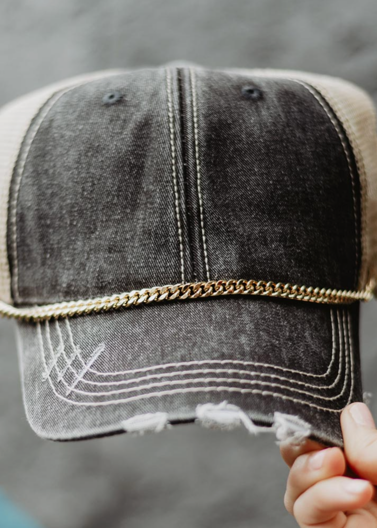 Gold Curb Hat Chain