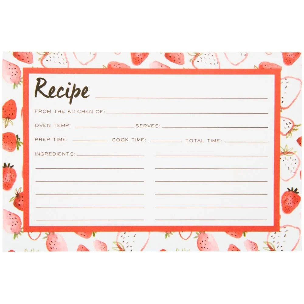 Strawberry Fields Tin Recipe Box & Cards