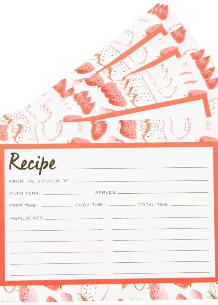 Strawberry Fields Tin Recipe Box & Cards