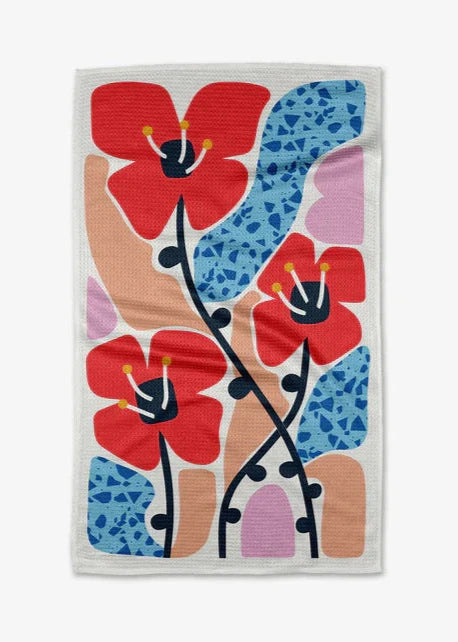 Dizzy Poppies Geometry Tea Towel