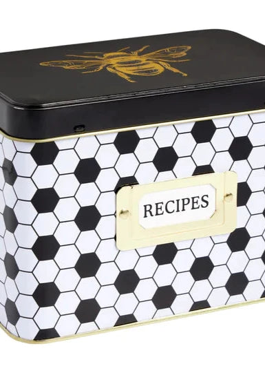 Honeycomb Hive Tin Recipe Box & Cards