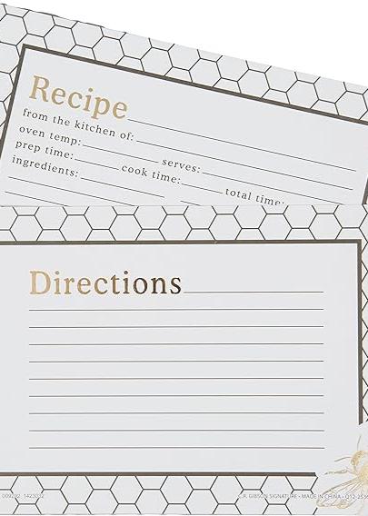 Honeycomb Hive Recipe Cards