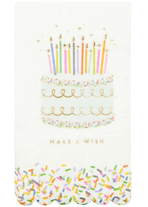 Sprinkle Birthday Scallop Edge Dinner Napkin